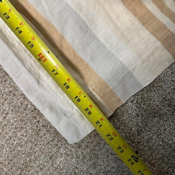 Anthropologie Cream and Tan Striped Linen Cotton Jumper - Picture 6 of 8